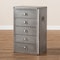 Baxton Studio Davet Silver Metal 5-Drawer Accent Chest 152-9190 - alternate 4